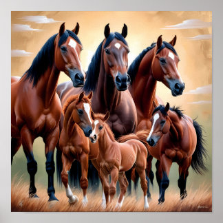 Poster La beauté des chevaux américains