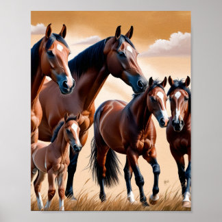Poster La beauté des chevaux américains
