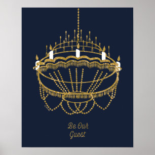 Poster La beauté et la bête Chandelier - Soyez notre in
