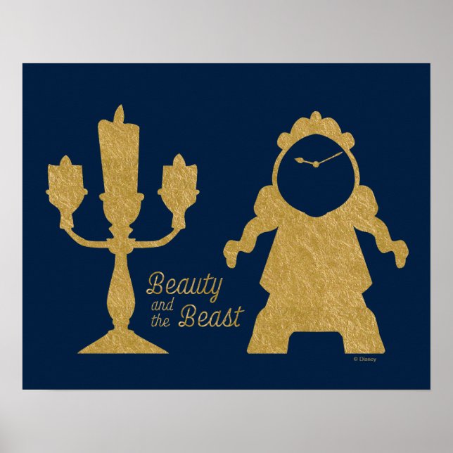Poster La Beauté Et La Bête | Lumiere & Cogsworth (Devant)