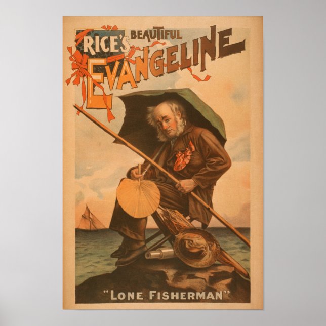 Poster La belle Evangeline de Rice "Pêcheur solitaire" (Devant)
