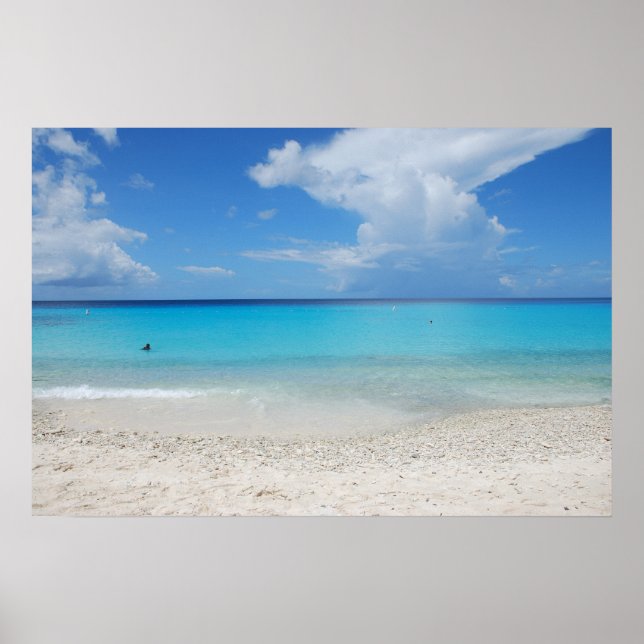 Poster La belle plage de Kenepa Grandi à Curacao (Devant)