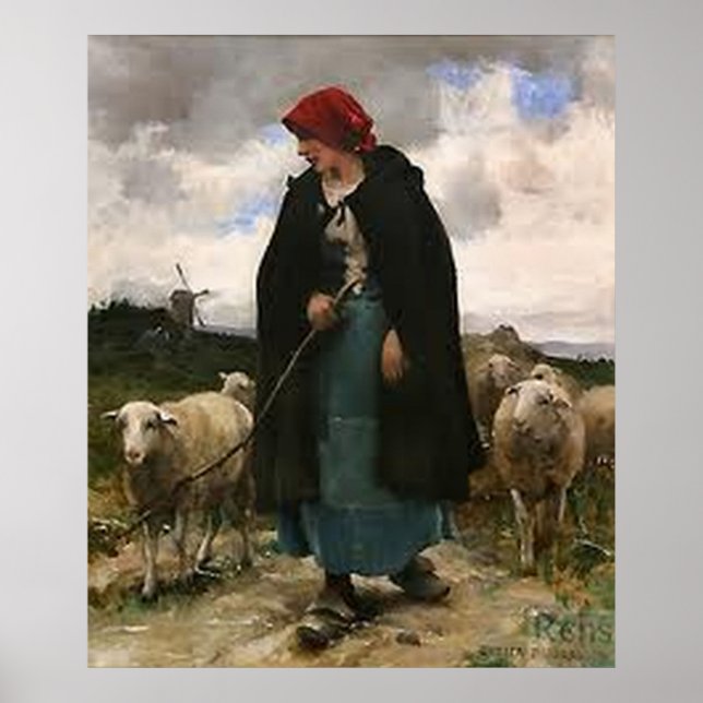 Poster "La Bergère"~Poster Collie Bordure (Devant)