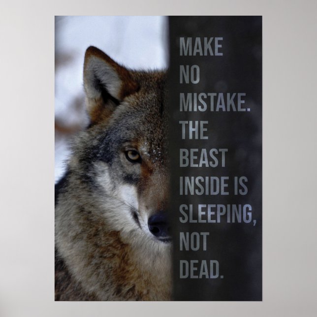 Poster La bête à l'intérieur - Motivation du loup (Devant)