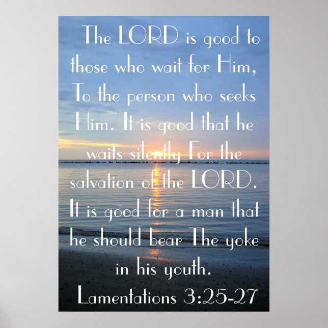Poster La Bible aux jeunes Lamentations 3:25-27 (Devant)