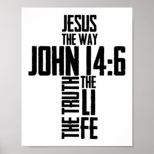Poster La Bible chrétienne Verse Jésus Le Chemin Jean 14: