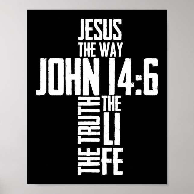 Poster La Bible chrétienne Verse Jésus Le Chemin Jean 14: (Devant)