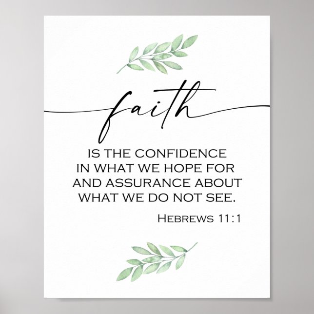 Poster La Bible de Foi Verse des Hébreux 11:1 (Devant)