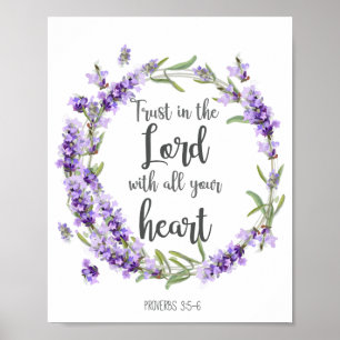 Poster La Bible Verse Accueil Décor Confiance dans le Sei