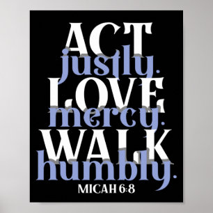 Poster La Bible Verse Act Juste Amour Mercy Walk Humbly D