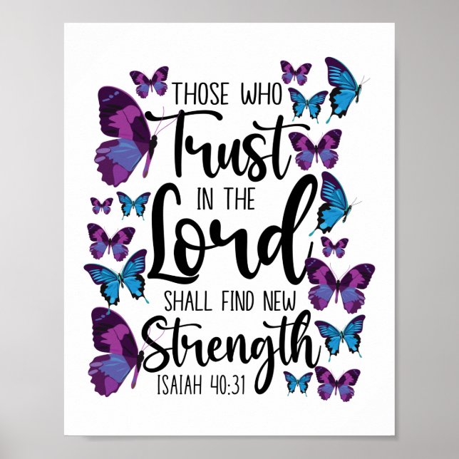 Poster La Bible Verse Ceux Qui Ont Confiance Dans Le Seig (Devant)