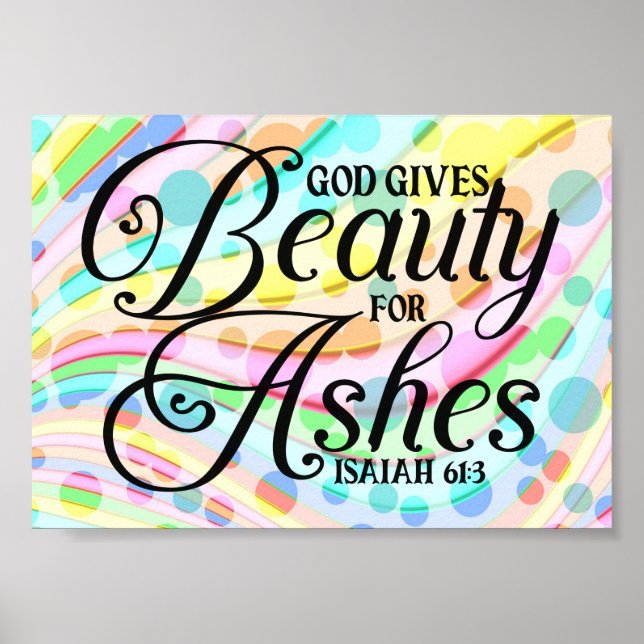 Poster La Bible Verse Citations - Dieu Donne De La Beauté (Devant)