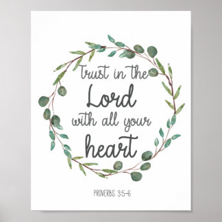 Poster La Bible Verse Confiance dans le Seigneur avec tou