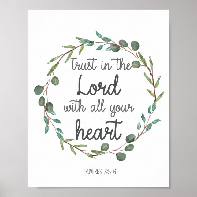 Poster La Bible Verse Confiance dans le Seigneur avec tou (Devant)