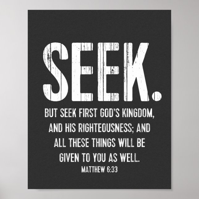 Poster La Bible Verse Encouragement, Écriture Matthieu 6: (Devant)