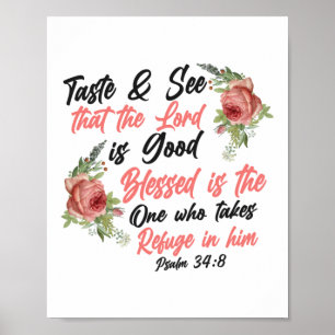Poster La Bible Verse Goûtez Et Voyez Que Le Seigneur Est