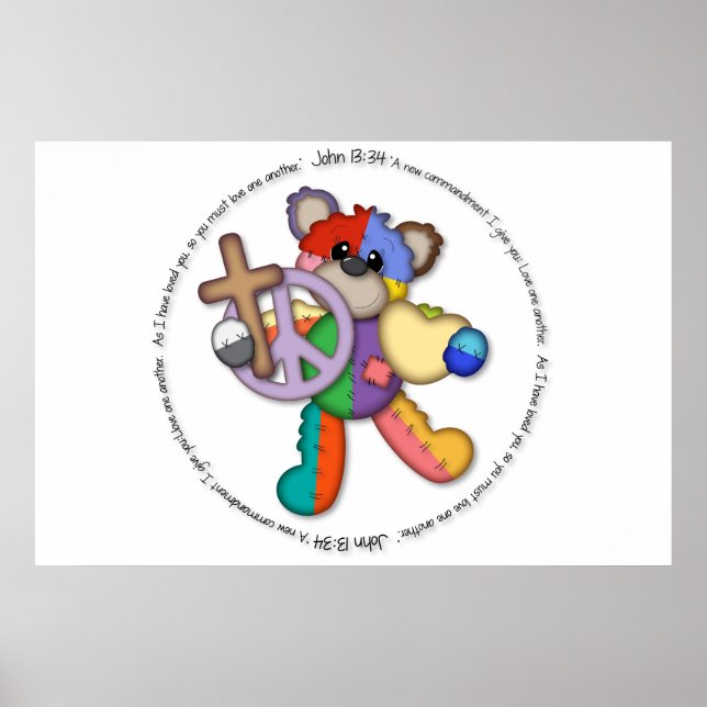 Poster La Bible Verse Jean 13 "Aimez-vous l'un l'autre" a (Devant)