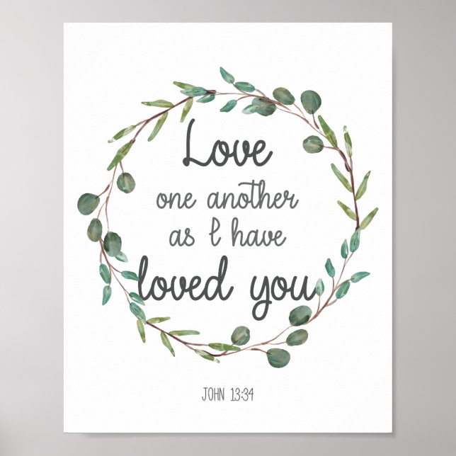 Poster La Bible Verse L'Amour L'Un L'Autre Comme Je Vous  (Devant)