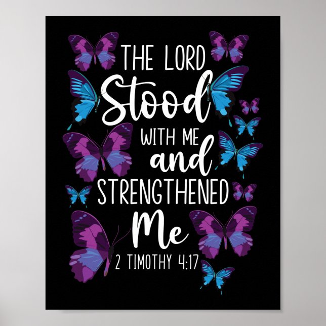 Poster La Bible Verse Le Seigneur Était Avec Moi Et (Devant)