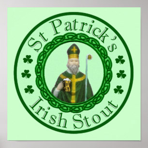 Poster La bière de malt irlandaise de St Patrick