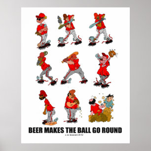 Poster "La bière fait tourner la balle"