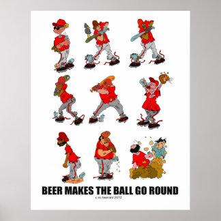 Poster "La bière fait tourner la balle"