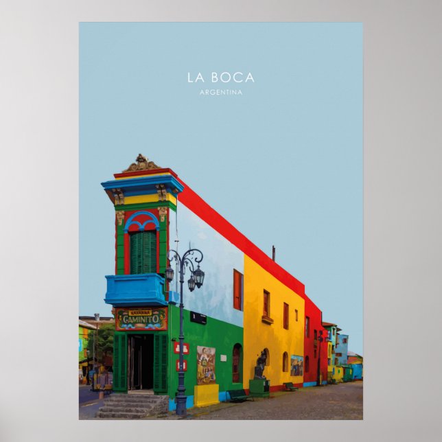 Poster La Boca, Argentine Travel Artwork (Devant)