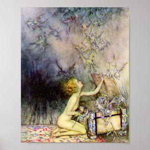 Poster La boîte de Pandore par Arthur Rackham