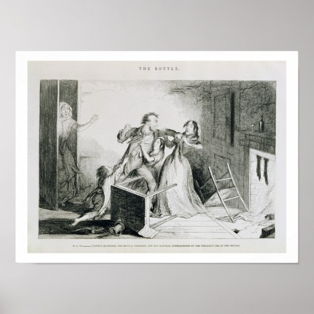 Poster La Bouteille, la Plaque VI, Les querelles effrayan (Devant)