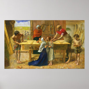 Poster La boutique du charpentier par John Everett Millai