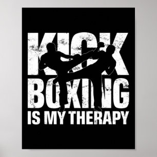 Poster La boxe thaïlandaise est ma thérapie, motif de com
