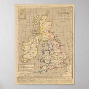 Poster La Bretagne Saxonne anglo, Jésus-Christ de 600