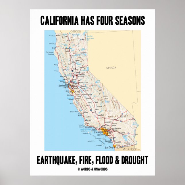 Poster La Californie Compte Quatre Saisons D'Inondations  (Devant)