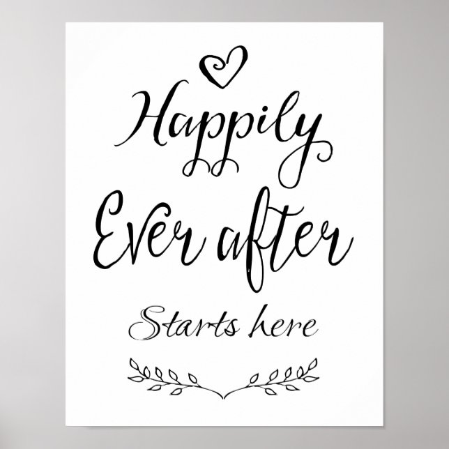 Poster La calligraphie moderne Joyeux Jamais après le déb (Devant)