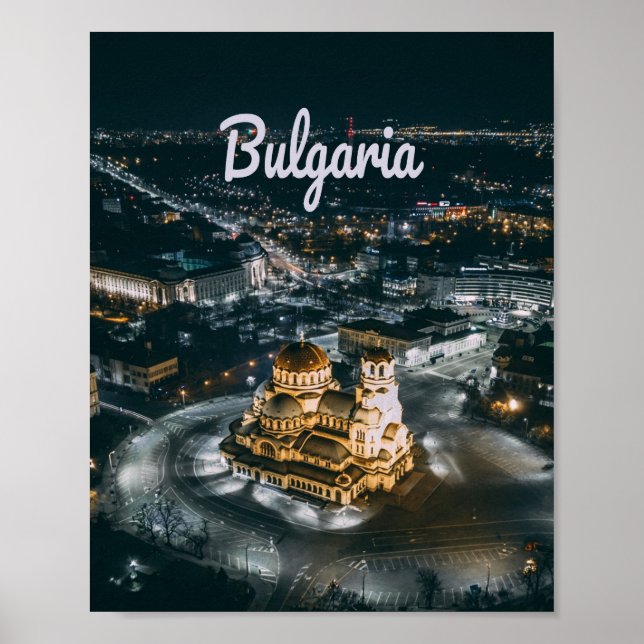 Poster La capitale bulgare Sofia Alexandre Nevsky Cathédr (Devant)