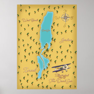 Poster La carte ancienne de la mer Morte