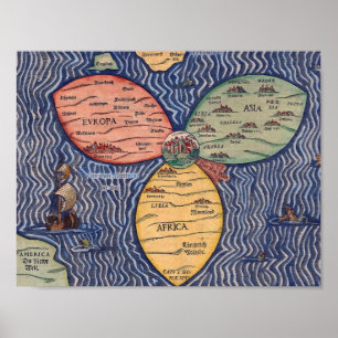 POSTER LA CARTE DE FEUILLE DE TRÈFLE D'ÉTAMINE DE