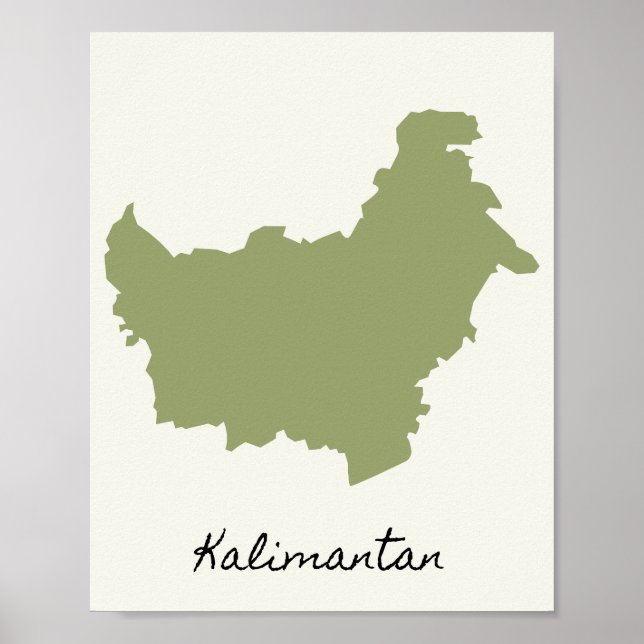 Poster La carte de Kalimantan (Devant)
