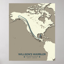 La carte de migration de la Paruline Wilson - Mini