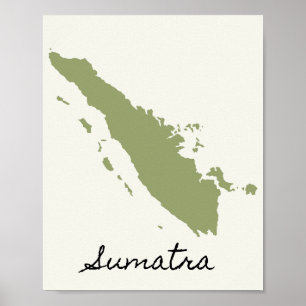 Poster La carte de Sumatra