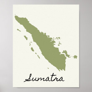 Poster La carte de Sumatra