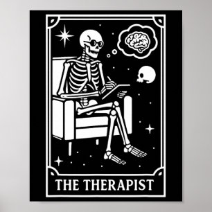 Poster La carte de tarot de guérison du thérapeute squele