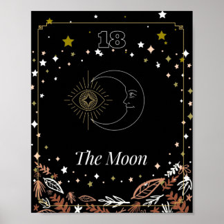 Poster La carte de tarot de la Lune, céleste