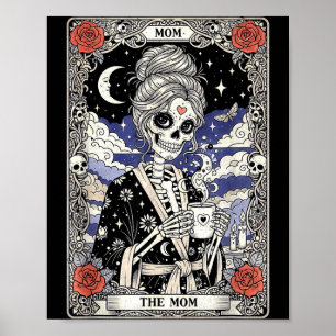 Poster La carte de tarot de la mère squelette gothique vi