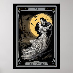 Poster La Carte de Tarot des Amants – Dracula Vampire Got