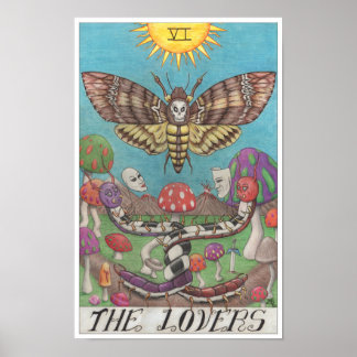 Poster La carte de tarot des Amoureux