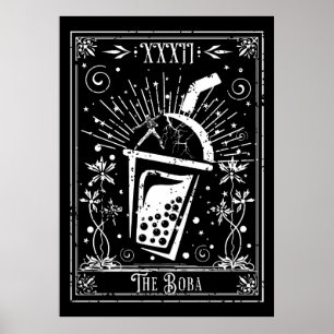 Poster La carte de tarot du thé Boba