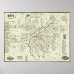 Poster La carte de Thayer de Denver le Colorado