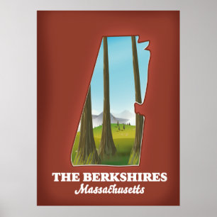 Poster La carte des Berkshires Massachusetts