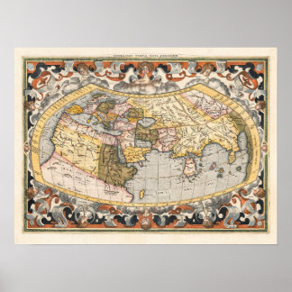 Poster La carte du monde de Gerard Mercator